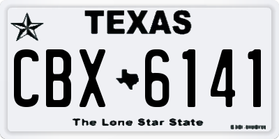 TX license plate CBX6141