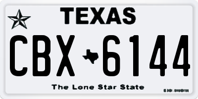 TX license plate CBX6144