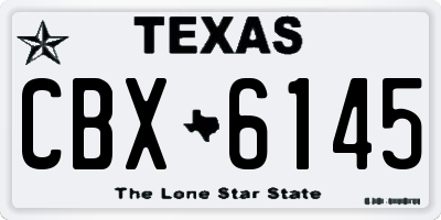 TX license plate CBX6145