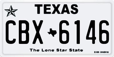 TX license plate CBX6146