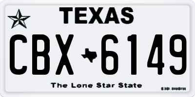 TX license plate CBX6149