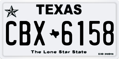 TX license plate CBX6158