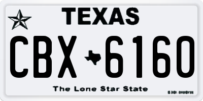 TX license plate CBX6160