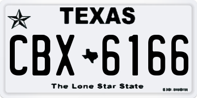 TX license plate CBX6166
