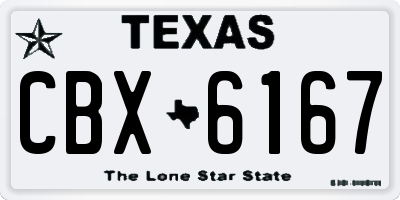 TX license plate CBX6167