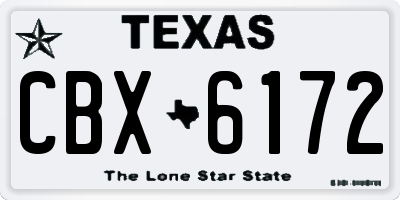 TX license plate CBX6172