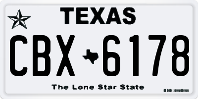TX license plate CBX6178