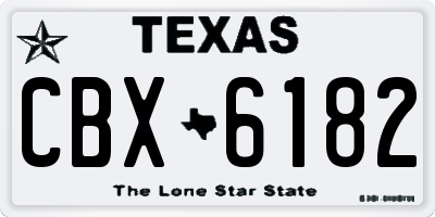 TX license plate CBX6182