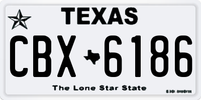 TX license plate CBX6186