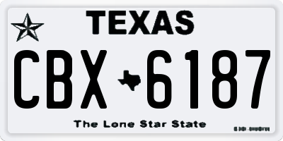TX license plate CBX6187
