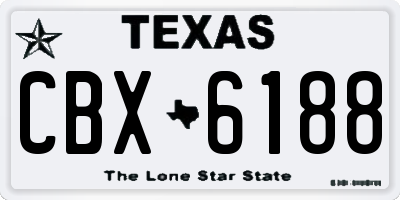 TX license plate CBX6188