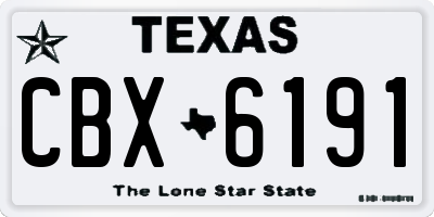 TX license plate CBX6191