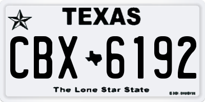 TX license plate CBX6192