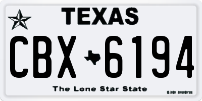 TX license plate CBX6194