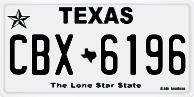 TX license plate CBX6196