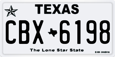 TX license plate CBX6198