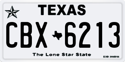 TX license plate CBX6213