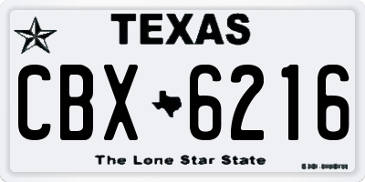 TX license plate CBX6216