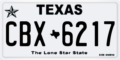 TX license plate CBX6217
