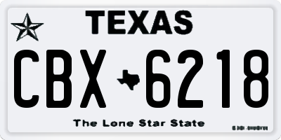 TX license plate CBX6218