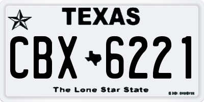 TX license plate CBX6221