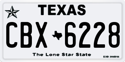 TX license plate CBX6228