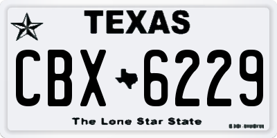 TX license plate CBX6229