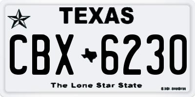 TX license plate CBX6230