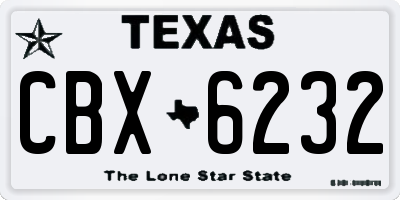 TX license plate CBX6232