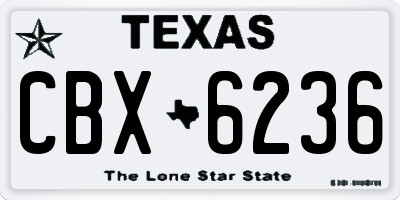 TX license plate CBX6236