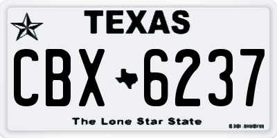 TX license plate CBX6237