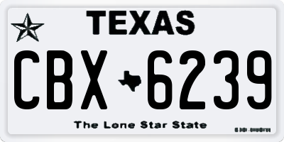 TX license plate CBX6239
