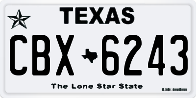 TX license plate CBX6243