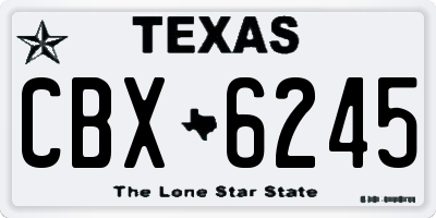 TX license plate CBX6245
