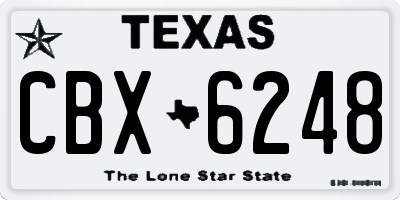 TX license plate CBX6248