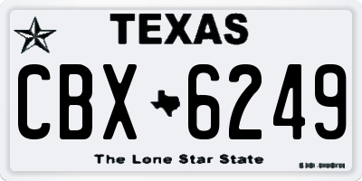 TX license plate CBX6249