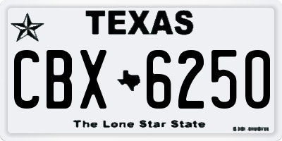 TX license plate CBX6250