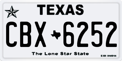 TX license plate CBX6252
