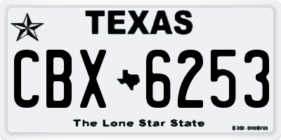 TX license plate CBX6253