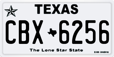 TX license plate CBX6256