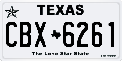 TX license plate CBX6261