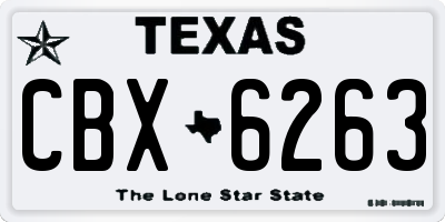 TX license plate CBX6263