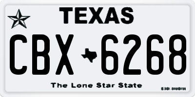 TX license plate CBX6268
