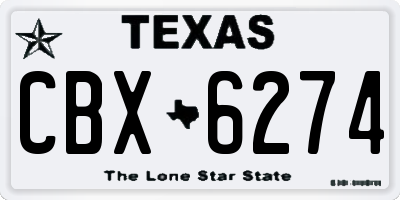 TX license plate CBX6274