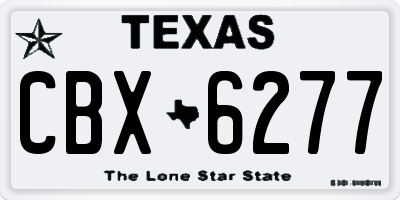 TX license plate CBX6277