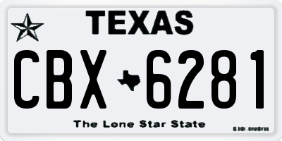TX license plate CBX6281