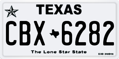 TX license plate CBX6282
