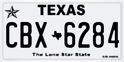 TX license plate CBX6284