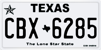 TX license plate CBX6285