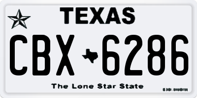 TX license plate CBX6286